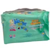 New Pretty Baby diapers featuring a detailed product diagram highlighting 3D leak prevention layers, high absorbency, and a soft, skin-protecting surface.
