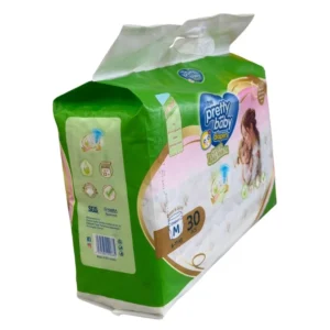 Pretty Baby Super Premium Diapers – Size M (6-11 kg) | Overnight Protection | 30 Pcs