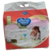 Red and white packaging of New Pretty Baby Super Premium Diapers, Size XL for boys and girls weighing 12 to 17 kg. The 30-piece value pack features a carry handle and an illustration of a mother hugging her child, highlighting 12-hour overnight protection and an ultra-soft absorbent core.