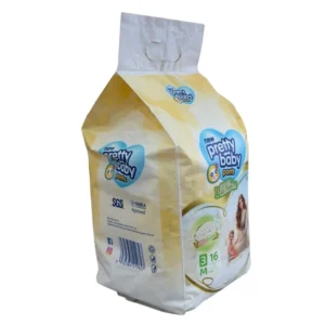 Pretty Baby Super Premium Diaper Pants – Size M (6-11 kg) | 360° Fit & Easy Pull-Up | 16 Pcs Pack