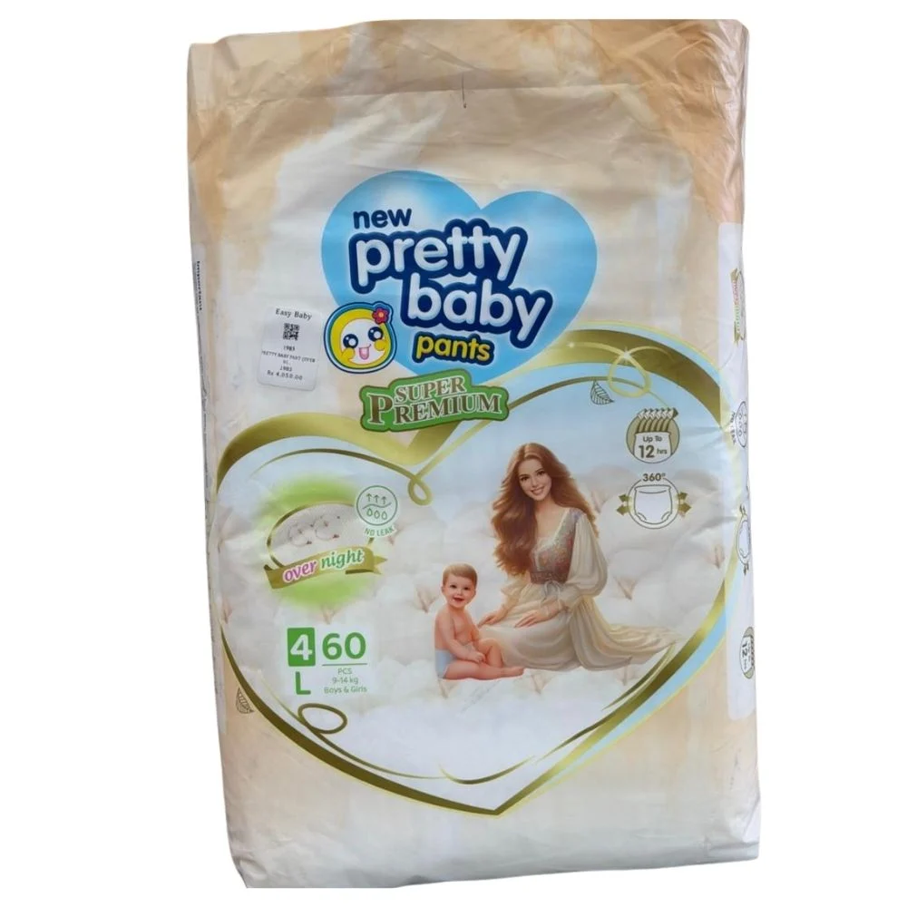 Pretty Baby Super Premium Diaper Pants – Size L (9-14 kg)NO:4-60 Pcs Mega Pack - Image 3