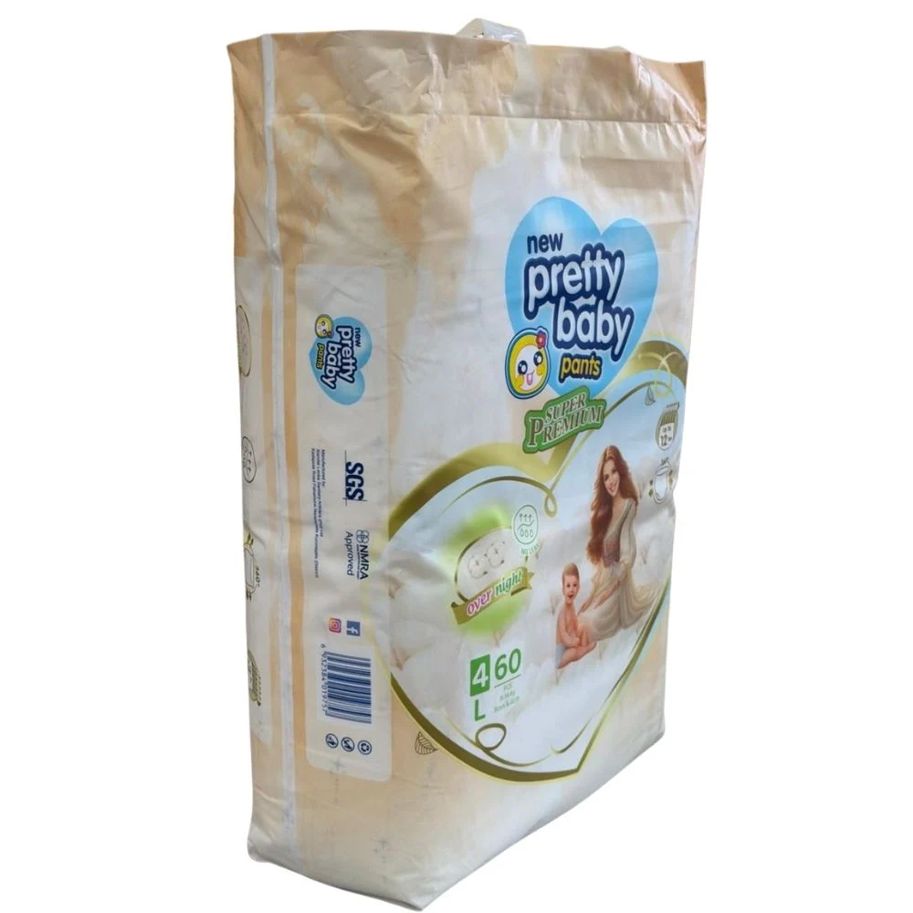 Pretty Baby Super Premium Diaper Pants – Size L (9-14 kg)NO:4-60 Pcs Mega Pack - Image 2