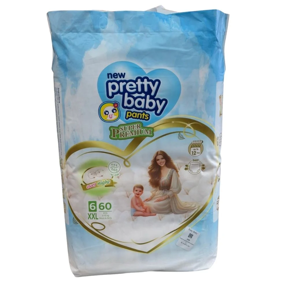 Pretty Baby Super Premium Diaper Pants – Size XXL (15+ kg) NO: 6- 60 Pcs Mega Pack - Image 2