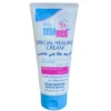 A white and blue tube of Baby Sebamed Special Healing Cream with Panthenol for rashes, highlighting pH 5.5 clinical testing.
