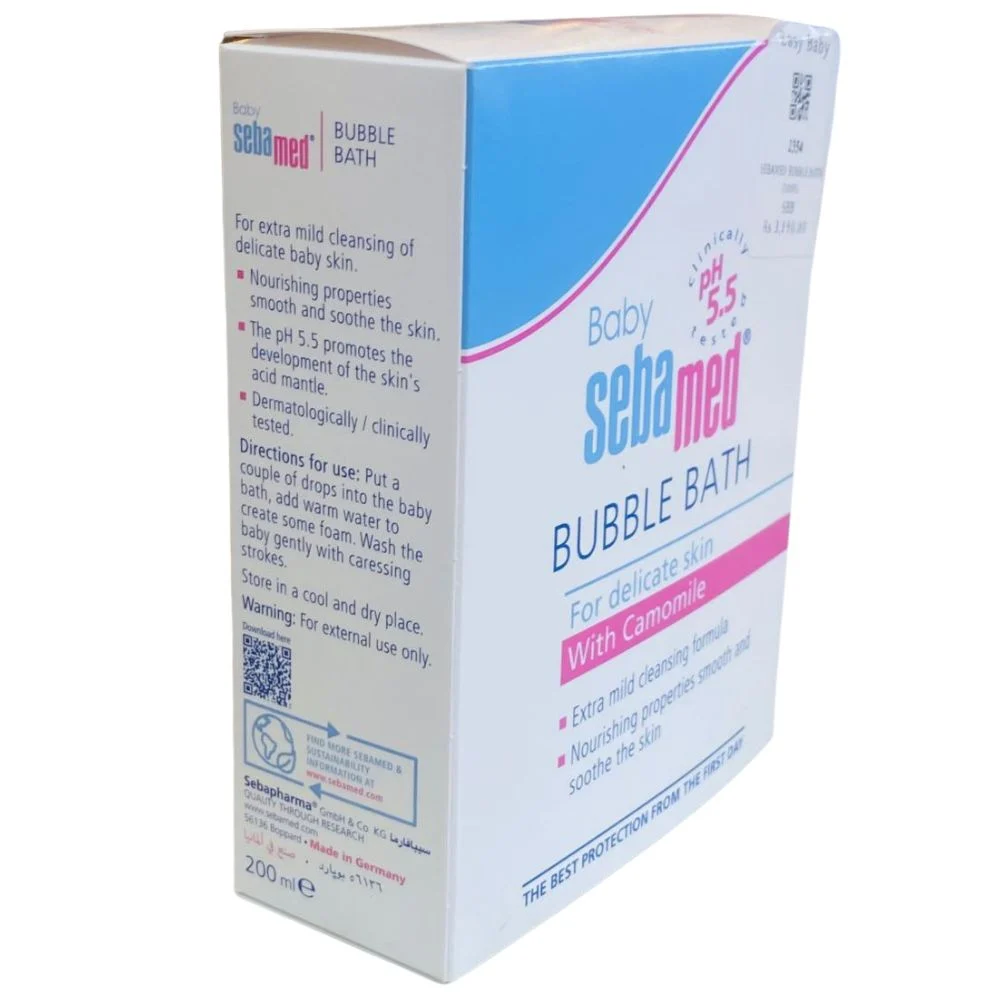 Sebamed Baby Bubble Bath For Delicate Skin With Camomile- 200ml - Image 3
