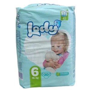 Lody Baby Size 6 Diapers 20 Pcs Pack for Toddlers 16kg+