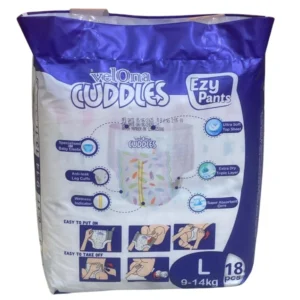 Velona Cuddles Ezy Pants Disposable Baby Diapers - Large (9kg–14kg) 18 Pcs