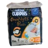 Velona Cuddles OverNyts Pants overnight diaper pants in size M, containing 16 pieces for babies weighing 6-11kg, featuring a dark starry night-themed packaging with graphic illustrations of usage instructions on the side panels.