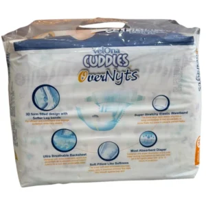 Velona Cuddles Overnyts Ultra Slim Tape Diapers | Size M (26 Pack) | 6-10kg