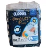 A package of Velona Cuddles Overnyts overnight diaper pants in size Large (L) containing 16 pieces, for babies weighing 9 to 14 kg, with a dark blue starry night theme.