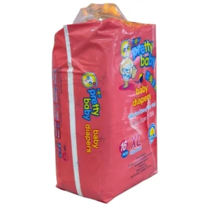 Pretty Baby Disposable Baby Diapers, Extra Large Size (XL), 13 kg and above, 16 Pieces