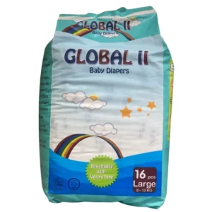 Global II Baby Diapers Large Size L 16 Pcs with Velcro tape for infants 8 to 13 kg*