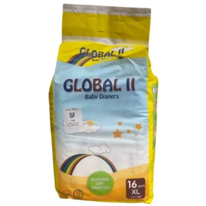 Global II Baby Diapers XL Size XL 16 Pcs with Velcro tape for toddlers 13 kg and above*