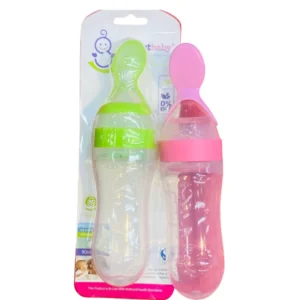 Silicone Baby Food Feeder Bottle with Spoon