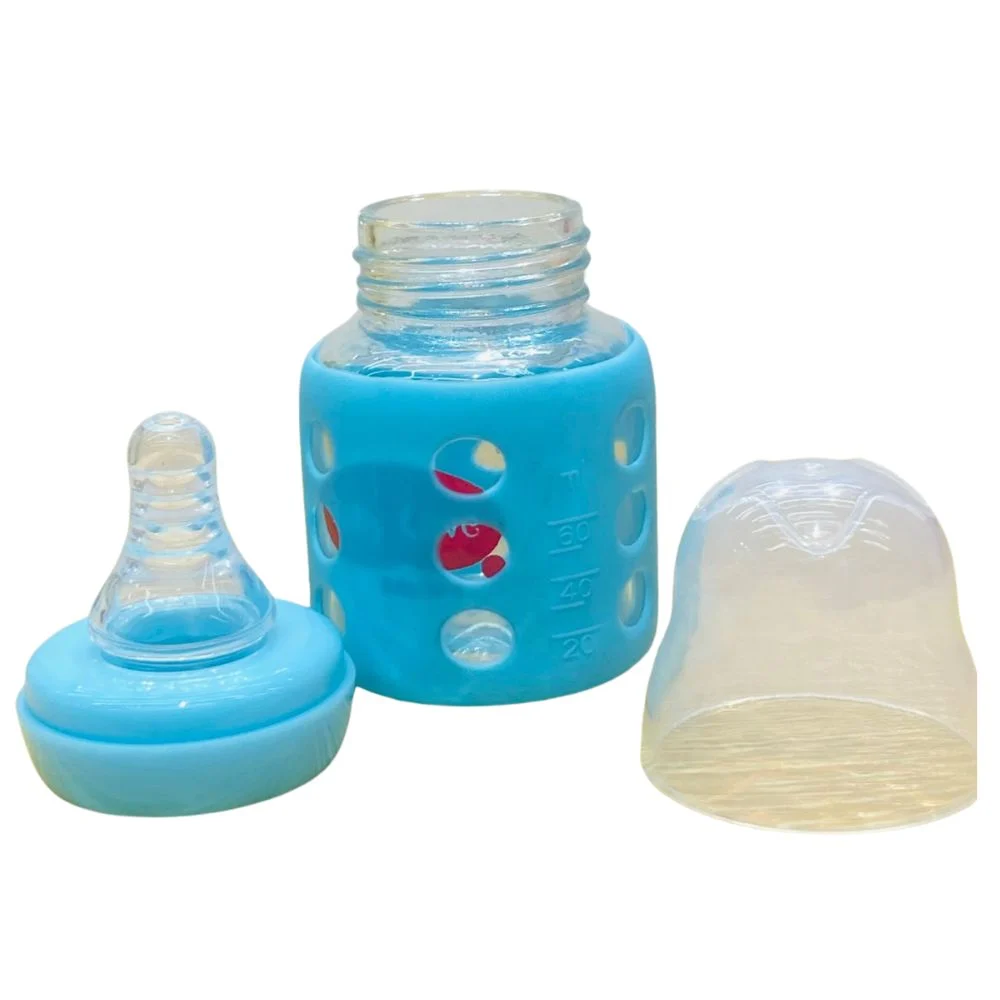Glass Baby Feeding Bottle with Protective Silicone Sleeve 60ml - Image 4