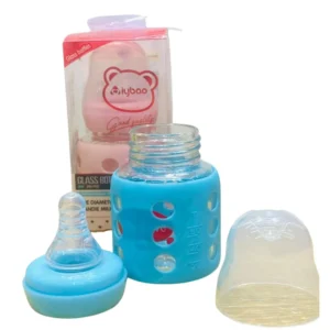 Glass Baby Feeding Bottle with Protective Silicone Sleeve 60ml