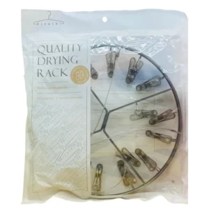 Premium Round Aluminum Clothes Drying Rack with Windproof Clips