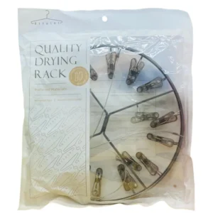 Premium Round Aluminum Clothes Drying Rack with Windproof Clips