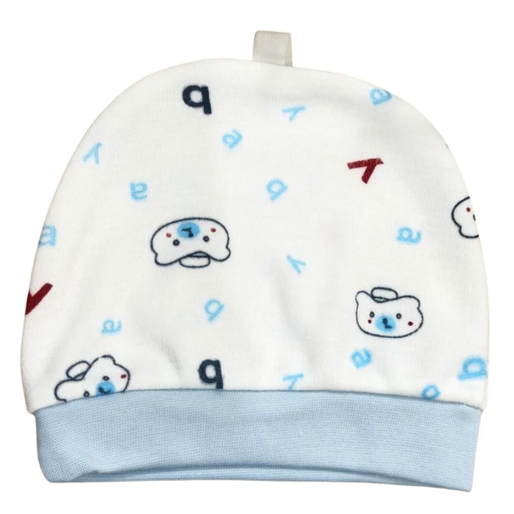 Cute Cartoon Bear Print Newborn Baby Cap - Image 4