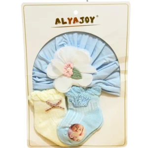 Alyajoy Baby Turban Hat and Socks Gift Set