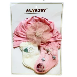 Alyajoy Baby Turban Hat and Socks Gift Set
