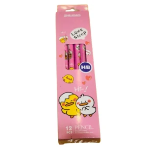 ZHILIGAO Cartoon Duck Pink HB Pencils - 12 Pack