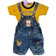 Kids Club Boys’ Trendy Denim Dungaree and T-Shirt Set